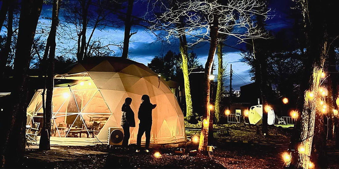夜のグランピング